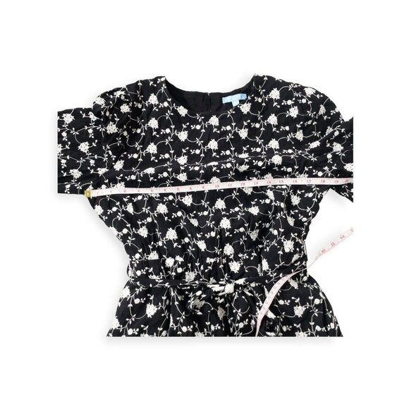 Black and White Floral Dress SZ M Rose Print Size M Boho Draper James - Picture 7 of 10